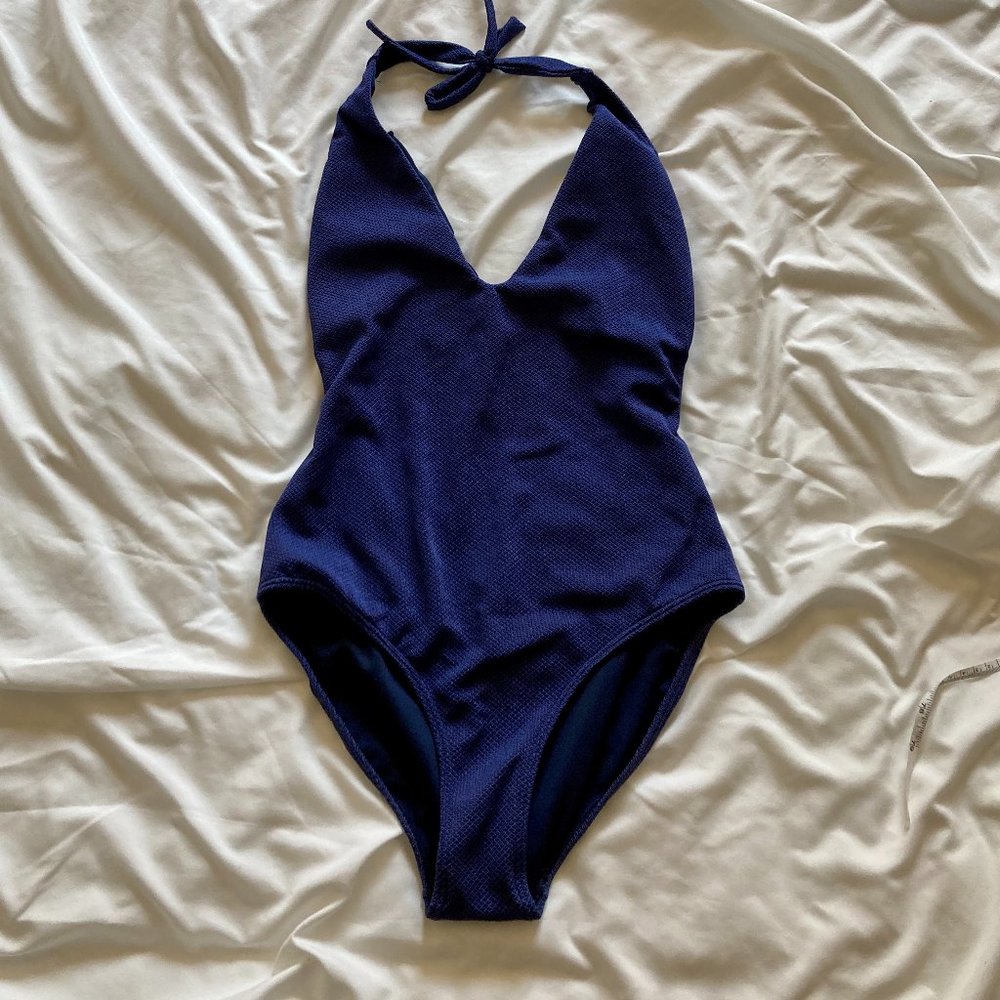 Piexoto One Piece Plunge Halter Bathing Suit